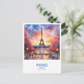 エッフェルタワーアットサンセットデイトを保存 ポストカード (スタンド正面)