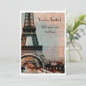 エッフェルタワーアットサンライズヴィンテージスタイル 招待状 (スタンド正面)