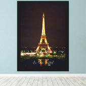 エッフェルタワーアットナイトオンキャンバスプリント キャンバスプリント (インサイチュ (ウッドフロア))