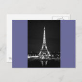 エッフェルタワーアットナイト – B/W ポストカード (正面/裏面)