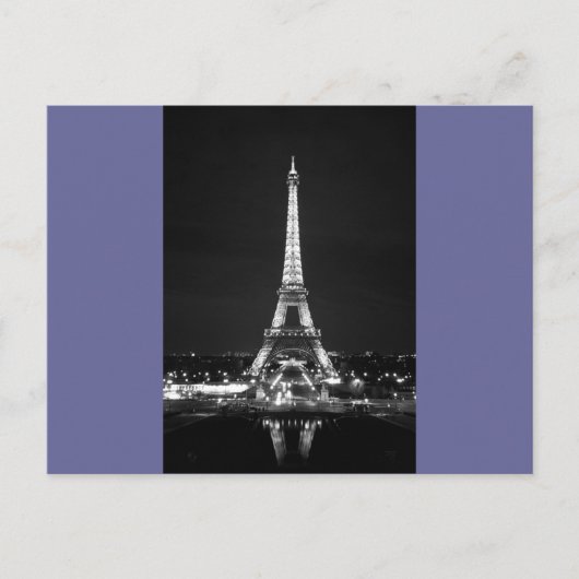 エッフェルタワーアットナイト – B/W ポストカード (正面)