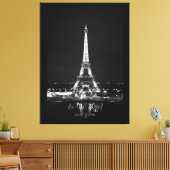 エッフェルタワーアットナイトB&Wオンキャンバスプリント キャンバスプリント (インサイチュ (リビング))
