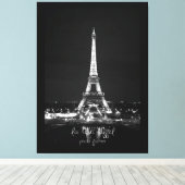 エッフェルタワーアットナイトB&Wオンキャンバスプリント キャンバスプリント (インサイチュ (ウッドフロア))