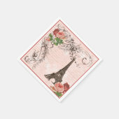エッフェルタワーアンドピンクローズ紙ナプキンス スタンダードカクテルナプキン (角)