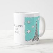 エッフェルタワーイラストレーションカスタム文字ジャンボマグ ジャンボコーヒーマグカップ (正面右)