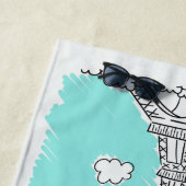 エッフェルタワーイラストレーションカスタム文字ビーチタオル ビーチタオル (インサイチュ)