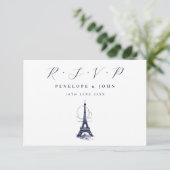 エッフェルタワーイラストレーションフランスの結婚ズ 出欠カード (スタンド正面)