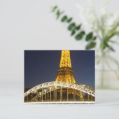 エッフェルタワーイルミネートブリッジパリスポストカード ポストカード (スタンド正面)