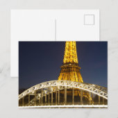 エッフェルタワーイルミネートブリッジパリスポストカード ポストカード (正面/裏面)