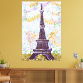 エッフェルタワーインスパイアランドスケープポインティリズム キャンバスプリント (インサイチュ (リビング))