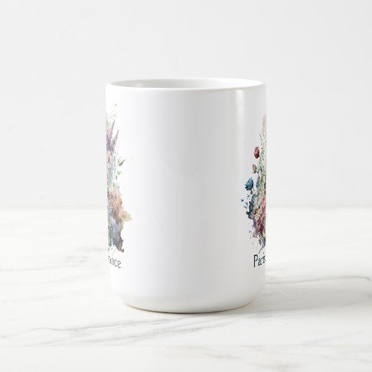 エッフェルタワーウォーター花模様ズ，パリフランス コーヒーマグカップ (中央)