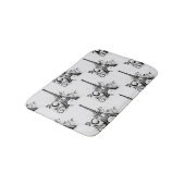 エッフェルタワーエレガントパリ白黒フローリッシュ バスマット (アングル)