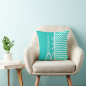 エッフェルタワーオンアクアカラーシェブロン クッション (椅子)