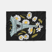 エッフェルタワーオータムフラワーパリ秋インフランスソ フリースブランケット (正面(横))