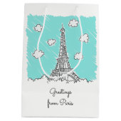 エッフェルタワーカスタム文字抱き枕 ミディアムペーパーバッグ (裏面)