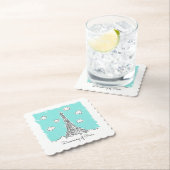 エッフェルタワーカスタム文字紙コースター ペーパーコースター (インサイチュ)