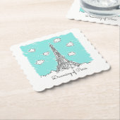 エッフェルタワーカスタム文字紙コースター ペーパーコースター (アングル)