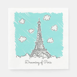 エッフェルタワーカスタム文字紙ナプキン スタンダードランチョンナプキン