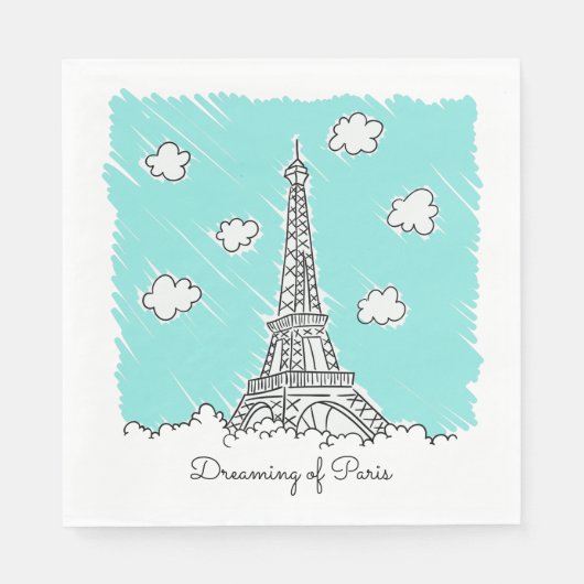 エッフェルタワーカスタム文字紙ナプキン スタンダードランチョンナプキン (正面)