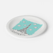 エッフェルタワーカスタム文字紙プレート ペーパープレート (アングル)