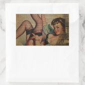 エッフェルタワーガーリーパリファッショニスタス 長方形シール (バッグ)