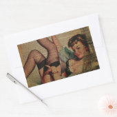 エッフェルタワーガーリーパリファッショニスタス 長方形シール (封筒)