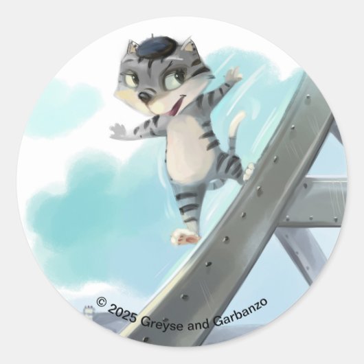 エッフェルタワークラシックラウンドステッカー ラウンドシール (正面)