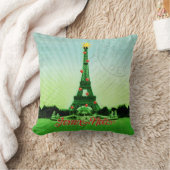 エッフェルタワークリスマスコラージュ クッション (ブランケット)