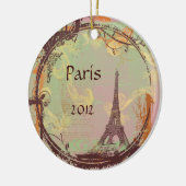 エッフェルタワークリスマスツリーオーナメント セラミックオーナメント (左)