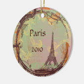 エッフェルタワークリスマスツリーオーナメント セラミックオーナメント (左)