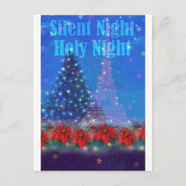 エッフェルタワークリスマスパインポイントセティア ポストカード