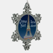 エッフェルタワークリスマスペーターオーナメント スノーフレークピューターオーナメント (左)