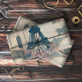 エッフェルタワーコラージデクページティッシュペーパー 薄葉紙