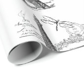 エッフェルタワーコラージュ包装紙 ラッピングペーパー (ロールコーナー)