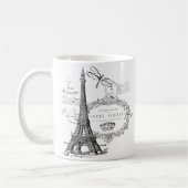 エッフェルタワーコラージュ コーヒーマグカップ (左)