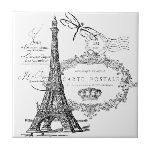 エッフェルタワーコラージュ タイル (正面)