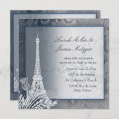 エッフェルタワーゴールデンメタリック招待 招待状 (正面/裏面)