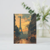 エッフェルタワーサンセット：ヴィンテージパリスポストカード ポストカード (スタンド正面)