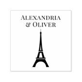 エッフェルタワーシルエットファーストネームまたはカップル セルフインキングスタンプ (デザイン)