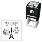 エッフェルタワーシルエット花火カップル名 セルフインキングスタンプ (インサイチュ)