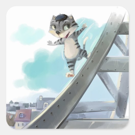 エッフェルタワースクエアステッカー スクエアシール (正面)