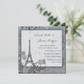 エッフェルタワースコットランドのアザミの銀の金属 招待状 (スタンド正面)