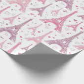 エッフェルタワーズとハート ラッピングペーパー (角)