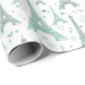 エッフェルタワーズとハート ラッピングペーパー (ロールコーナー)