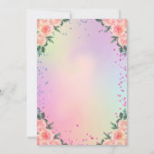 エッフェルタワーダイヤモンドバラホログラフィックスウィート16 招待状 (裏面)