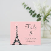 エッフェルタワーツインクルテーブル番号ピンク ポストカード (スタンド正面)