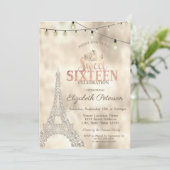 エッフェルタワーティアラ金ゴールドライトスウィート16 招待状 (スタンド正面)