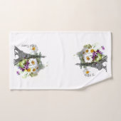 エッフェルタワーデイジースヴィオレットロマンチックハンドタオル ハンドタオル (ハンドタオル)