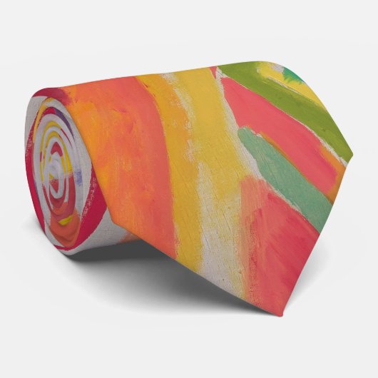 エッフェルタワードローネーカラフル抽象芸術絵画ズ ネクタイ (ロール)