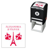 エッフェルタワーハート名またはカップル セルフインキングスタンプ (インサイチュ)